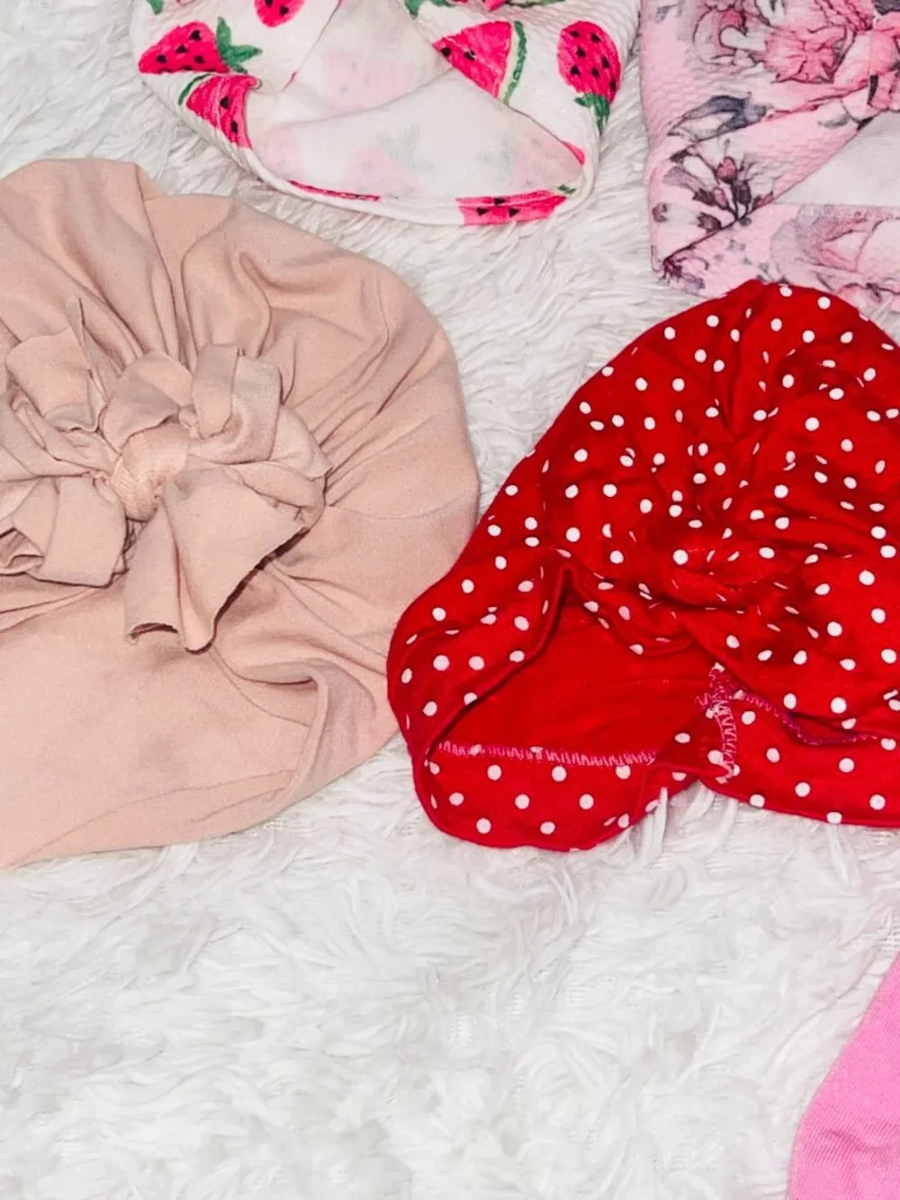 7 Baby Turban Head Bows Infants Hat Beanie Girls